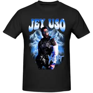 Cotton Women's Jey Uso "Yeet" Wrestling Print T-Shirt WWE Fan Casual Short Sleeve Top