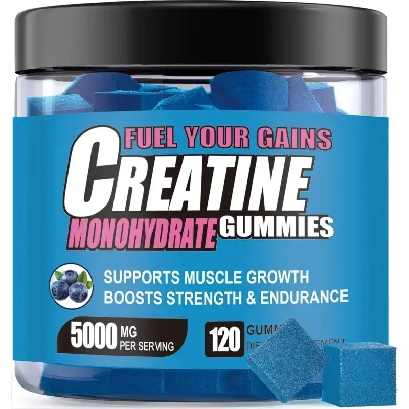 Monohydrate Gummies 5000mg Blueberry Flavor Muscle and Strength Support 120 Gummies