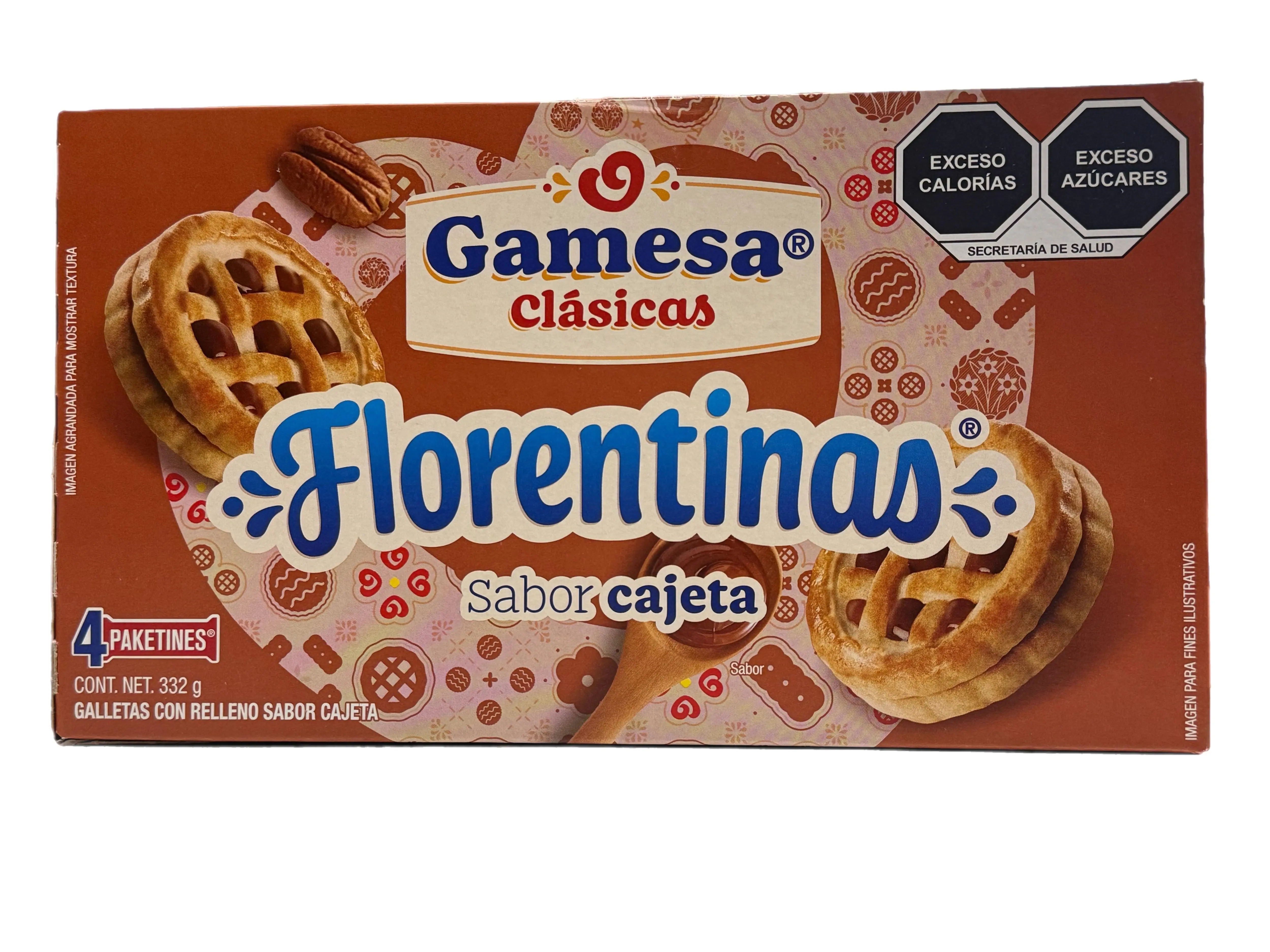 Gamesa Florentinas Sabor Cajeta – Mexican Cajeta Flavor Filled Cookies – 332 g (11.71 oz)