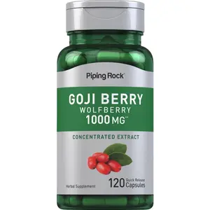 Piping Rock Goji Berry Supplement | 1000mg | 120 Capsules | Wolfberry Herbal Extract Plant | Gluten Free, Non-GMO