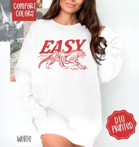 Easy Tiger Comfort Colors Sweatshirt, Trendy Women's Crewneck