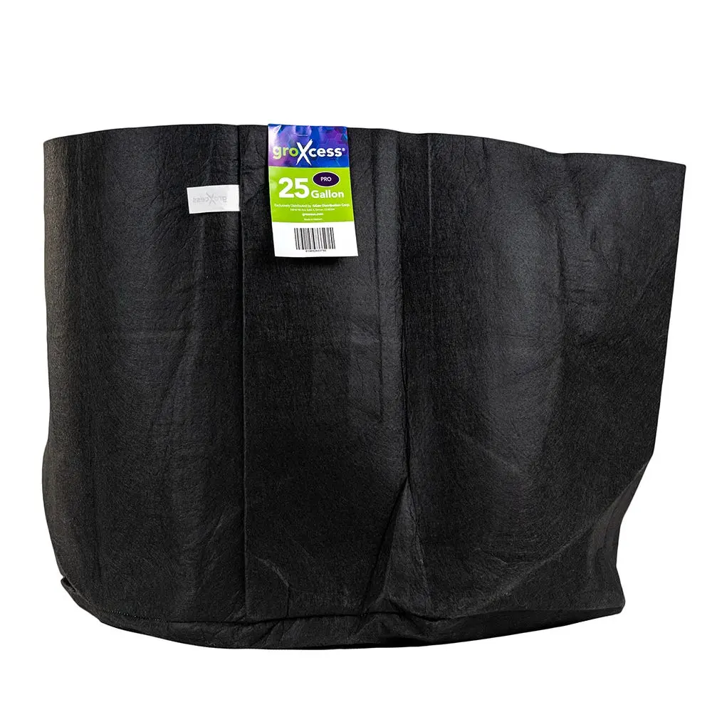 GroXcess Pro Black 25-GAL Fabric Pot No Handles