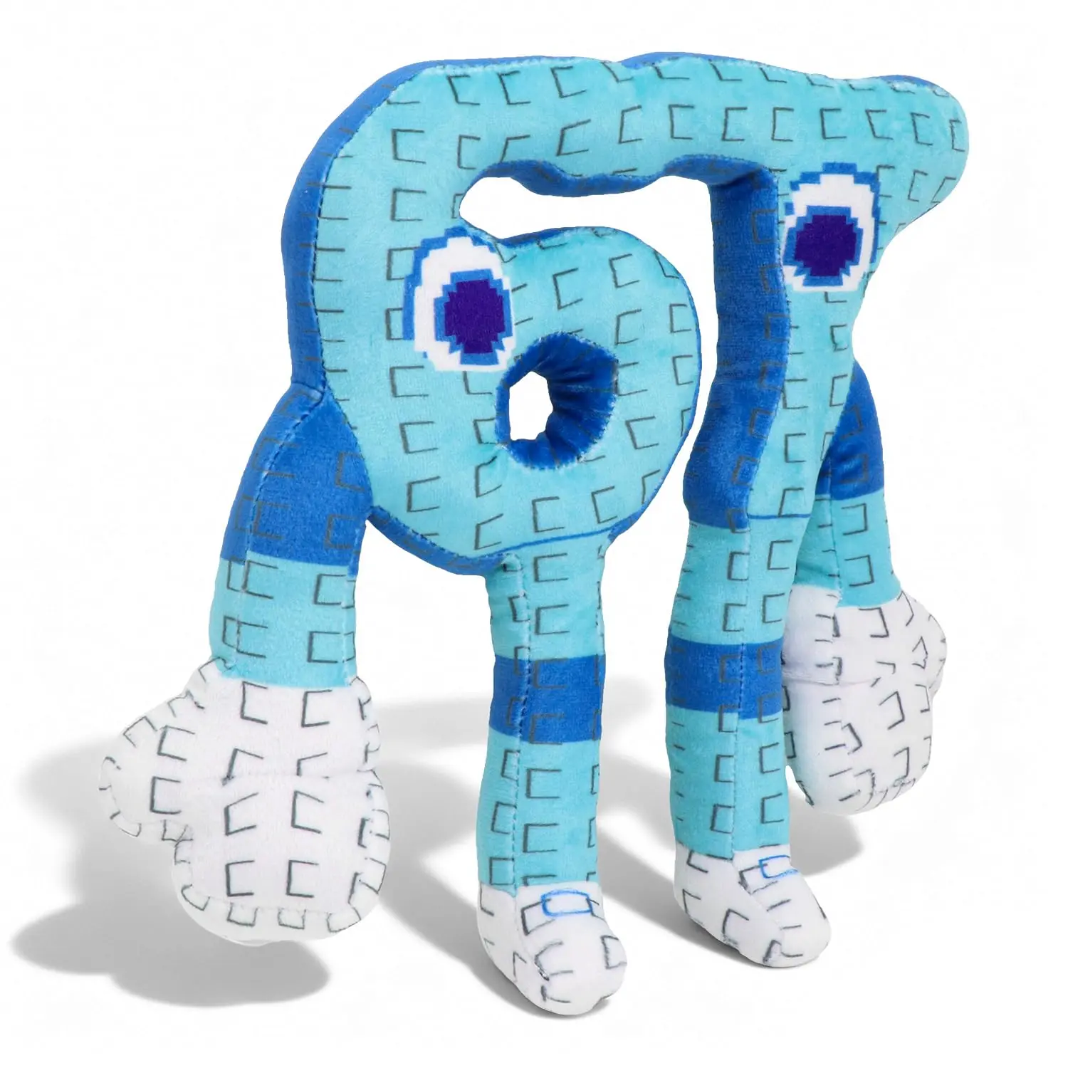 67 Plush Toy 10 Inches Soft Stuffed Number Character Inspired by Steal A Brainrot – Cute Blue Pixel-Style Plushie for Kids and Collectors (A-Number-67)