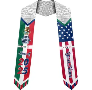 Personalized Mexican Graduation Sash Class Of 2025, Mexico Graduation Stole, Mexican American Sash Gifts for Senior Graduation 2025