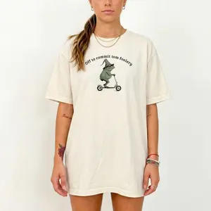 Women's "Off To Commit Tom Foolery" Breathable T-Shirt - Comfort Colors Womenswear Top, Wizard Funny Meme Tee for Silly Lovers