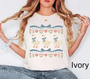 Vintage 80s Goose Comfort Colors Shirt, Funny Blue Ribbon Goose Tee, Retro Goose Graphic Shirt, Cute Farm Animal Tee, Cottagecore Gift Tee