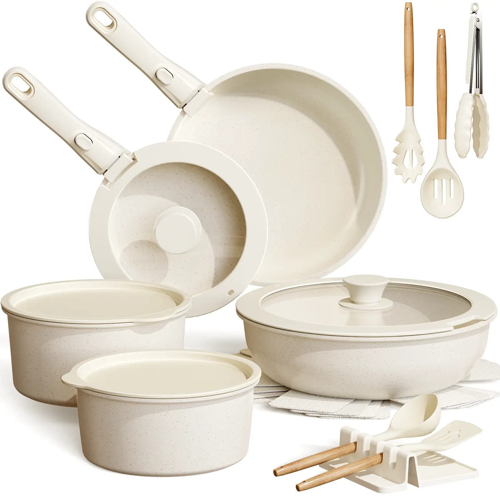 Astercook 20pcs Non-Stick Pots and Pans Set with Detachable Handle, Oven Safe, Stackable, Non-Stick RV Kitchen Cooking Set Modern Aluminum Dishwasher Safe Astercook 20pcs Non-Stick Pots and Pans Set with Detachable Handle, Oven Safe, Stackable, Non-Stick RV Kitchen Cooking Set Modern Aluminum Dishwasher Safe