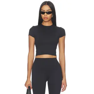 NikeSKIMS Matte Corset Crop Top in Obsidian