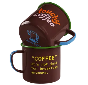 Touchy Coffee Enamel Mug