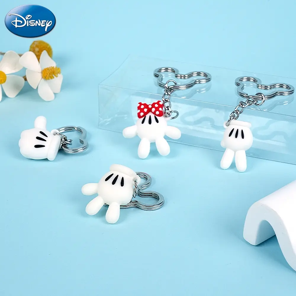 1PC Disney Officially Licensed Mickey Hand Keychain Cute Ball Keychains for Women Keychain Accessories Key Chain Valentine's Day New Year Gift Friends Family Key Ring Keychain Kawaii Cute Keychains For Car Keys