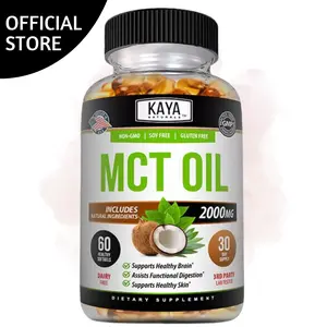 Kaya Naturals MCT Oil Softgels – Convenient Coconut-Derived Medium Chain Triglycerides – 60 Softgels Dietary Supplement
