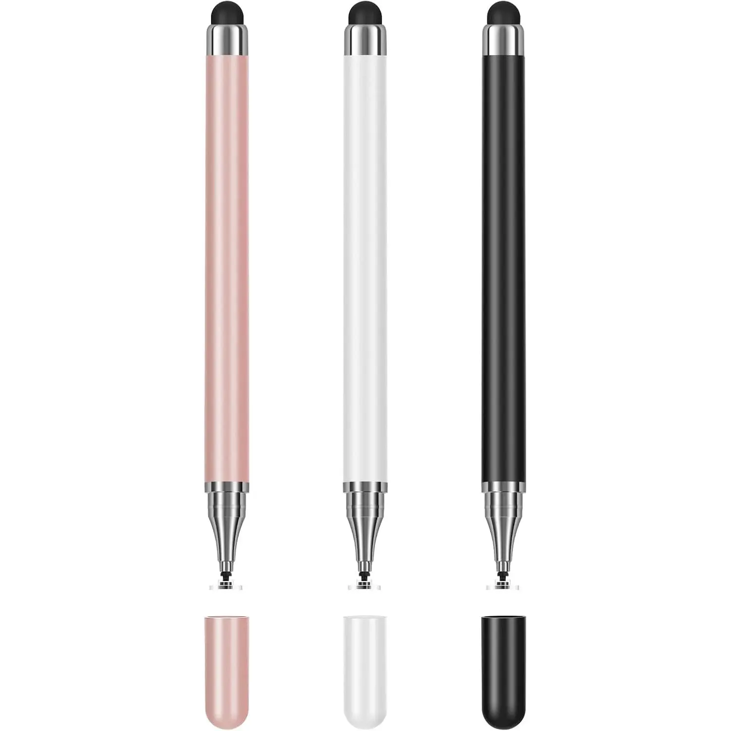 3-Pack Tablets Stylus Pen for  Touchscreen with Precision Disc Tip, 2-in-1 Universal Stylus Compatible with Android, iOS, and Phone-  for Writing, Drawing, and Note-Taking