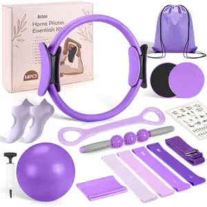 Asten Home Pilates Kit for Women: Pilates Equipment Pilates Ring and Ball Set with Resistance Bands, Core Slider, Foam Roller, Pilates Essentials Kit for Beginner Home Workout, Compact Toning Fitness