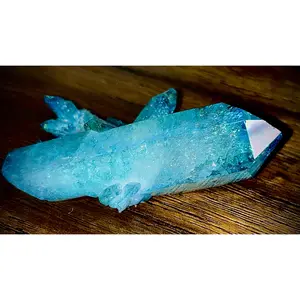 Aqua Aura Quartz Crystal Cluster - Blue Crystal Specimen for Your Collection