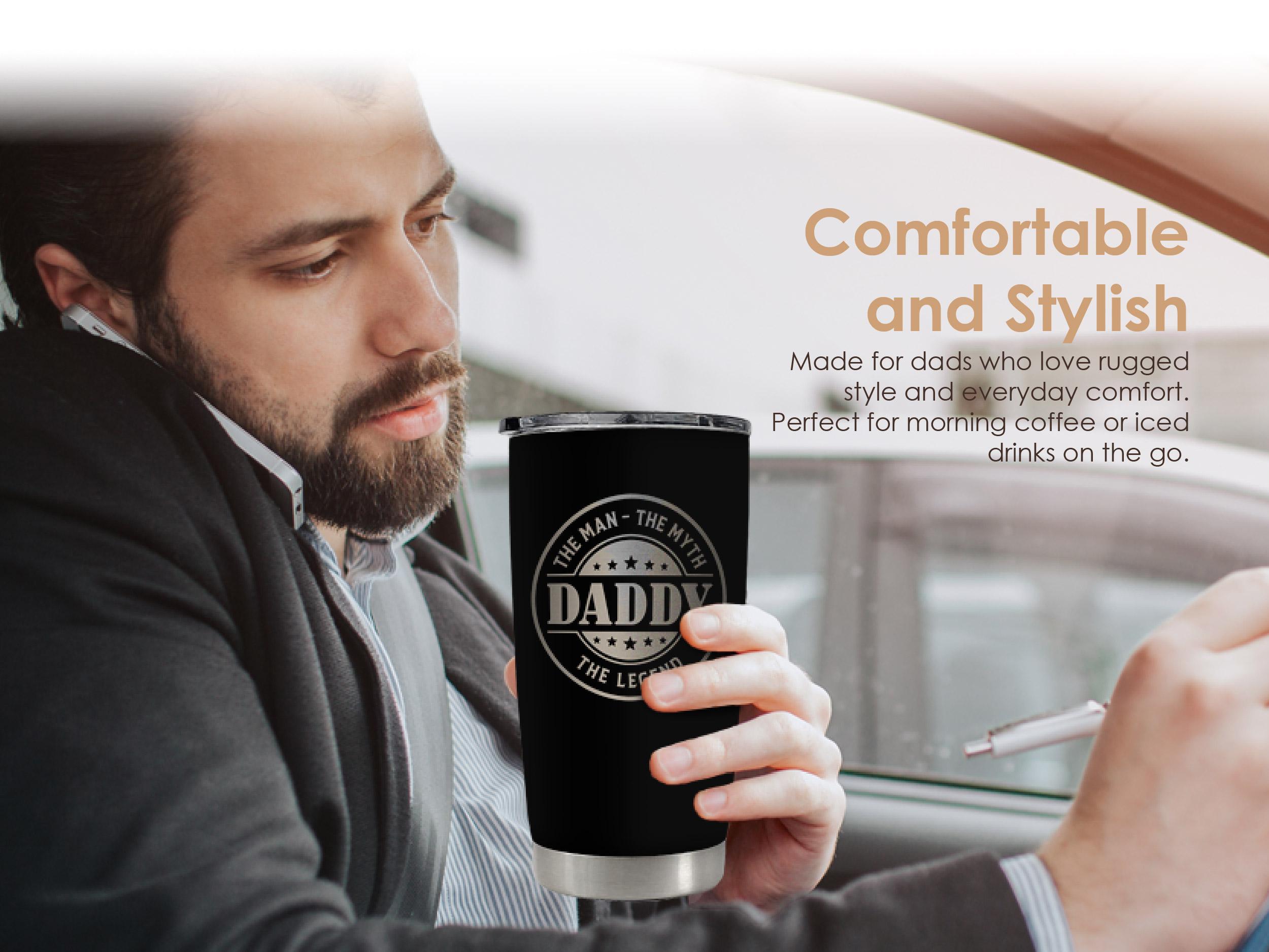 SANDJEST Dad Collection 20oz Tumbler with Lid, Stainless Steel Insulated Vacuum Cup, Double Wall Coffee Travel Mug for Birthday Men Father's Day Gift SANDJEST Dad Collection 20oz Tumbler with Lid, Stainless Steel Insulated Vacuum Cup, Double Wall Coffee Travel Mug for Birthday Men Father's Day Gift