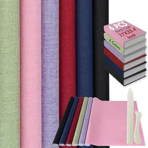 6 colors Book cloth for book binding17x35.4 inches Fabric Surface Paper Backed book binding materialsfor Adult DIY Book Album Cover