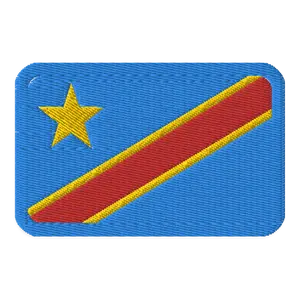 Congo Flag Embroidered Patch, Free Congo Social Justice Patch, World Peace African Iron-On Backpack Patch, Congo East Africa Rectangular Flag Patch