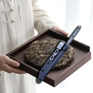 440C steel tea needle, tea set, gongfu tea set accessories, tea ceremony prying tool, ergonomic comfortable handle, Kydex sheath.