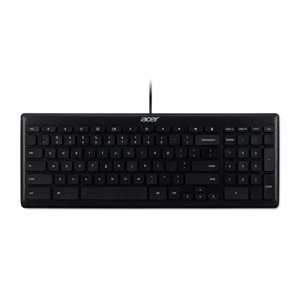 Acer America GP.KBD11.00S AKB910 USB-A Wired Chrome Keyboard, Black, Usb-A Keyboards