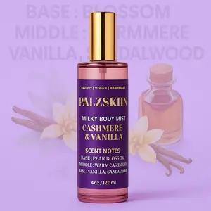 PALZSKIIN Milky Body Mist – luxury fragrances .. Vegan Alcohol-Free Moisturizing Body Fragrance | Soft, Long-Lasting Scent Luxurious Perfume