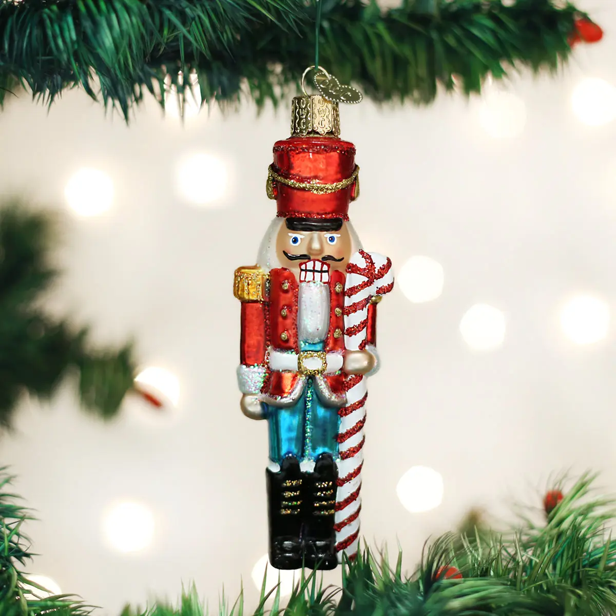 Wooden Peppermint Nutcracker Ornament, Christmas Decor for Festive Home Displays