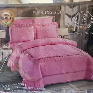 Miami 3pcs King Size Wedding Set - 1PC Bedspread 230x250cm & 2PCS Pillowcases 50x70cm