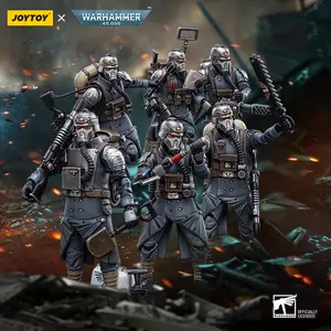 JOYTOY Warhammer 40k 1/18 Action Figures Astra Militarum Death Korps of Krieg Veteran Squad Sergeant Guardsman Guardsman Demolitions Specialist Guardsman Medic Guardsman Communications Specialist Guardsman with Flamer