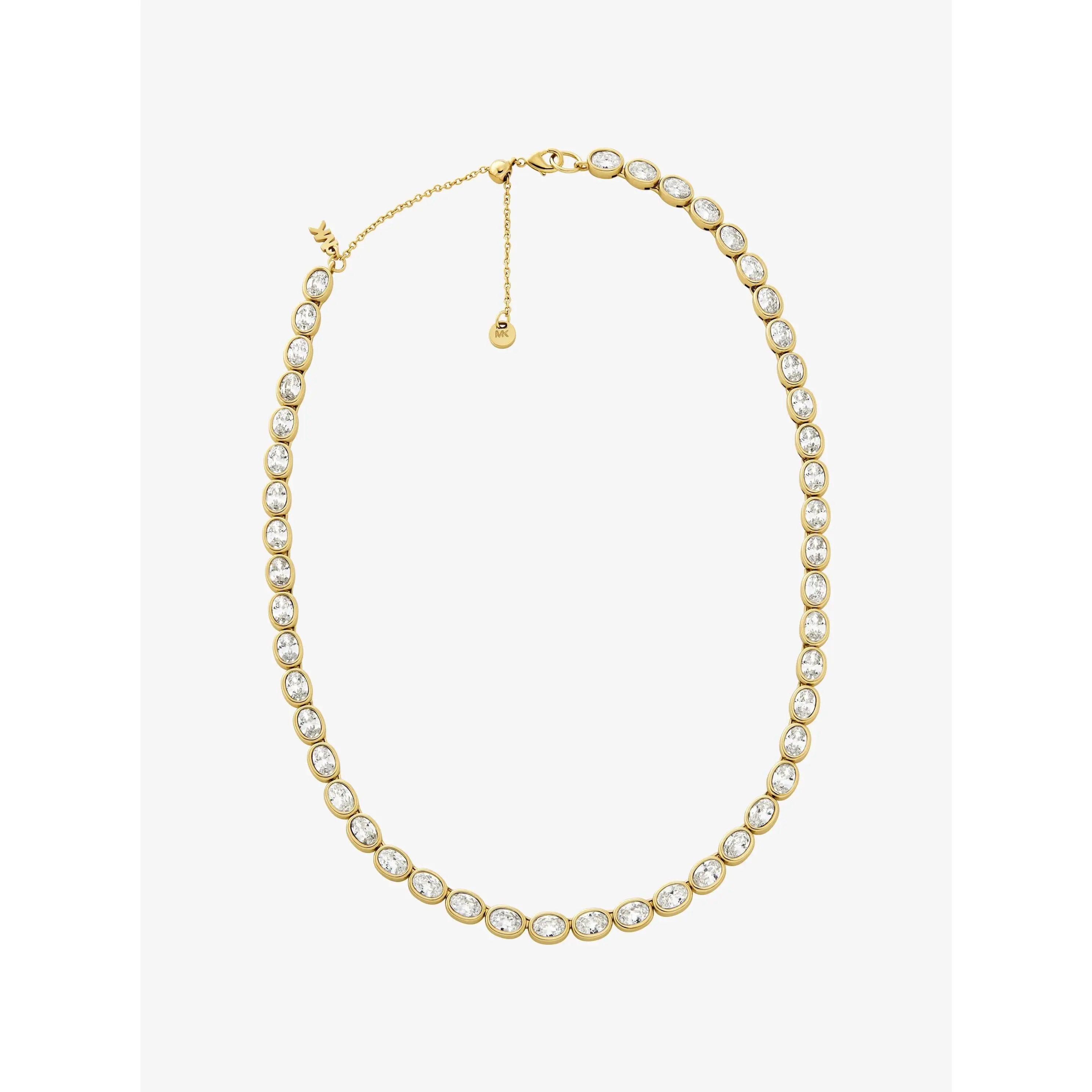Precious Metal-Plated Cubic Zirconia Tennis Necklace