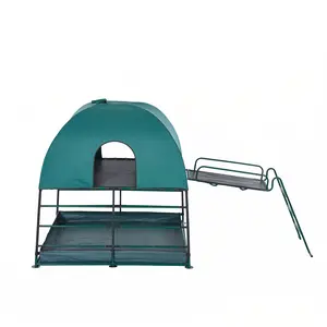 JumpKing Climbing Den & Bridge Attachment — Two-Level Play Structure with Pit Base and Sloped Ladder Bridge for Safe Outdoor Active Play | For Kids Ages 6 and Up
