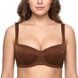 HSIA Starry Night Plus Size 4mm Lightly Padded Balconette Bra Underwire Lifting Support Glass Shimmer Fabric Enhanced 0.5-1 Cup Size U Shaped Back Smoothing Wider Padded Straps Sexy Demi Low Cut Natural Push Up for Big Bust Women