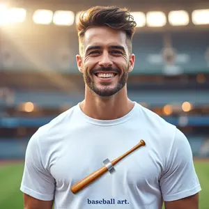 Baseball Art Funny T-Shirt - Everything Baseball Sports Gift - Adult S-5X Short Sleeve Tee Shirt