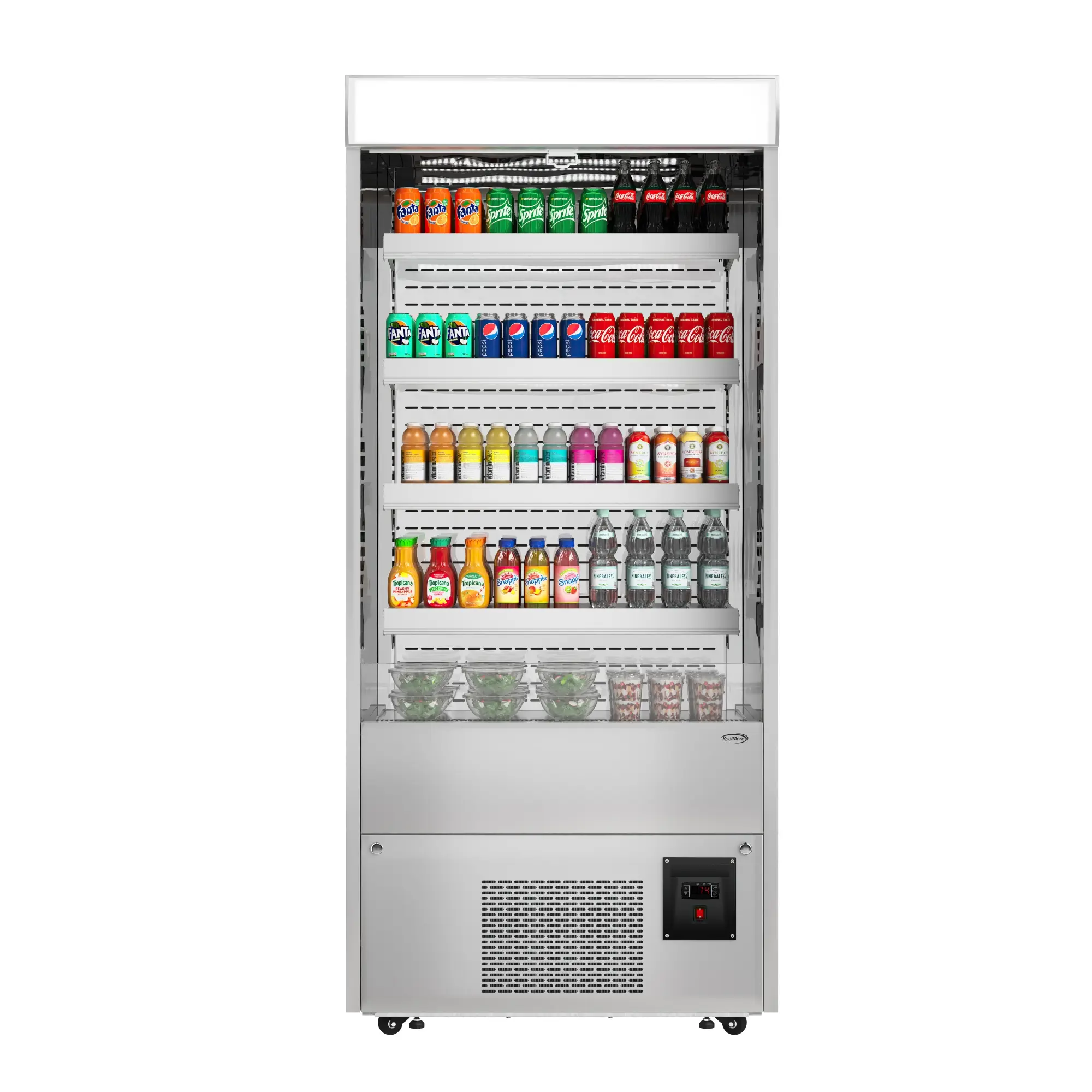 35.5 in. Open-Air Merchandiser Grab and Go Refrigerator, 18 cu. ft. in Stainless Steel (KM-CDA-18C-SS)