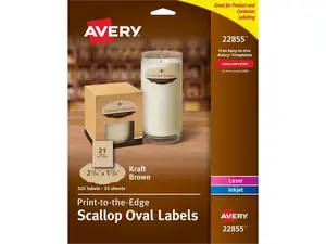 Avery Kraft Brown Scalloped Labels