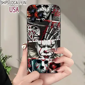 A creative and hot-selling horror pattern mobile phone case suitable for iPhone 16 15 14 13 12 11 XS XR X 7 8 Plus Pro Max Mini