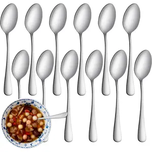8 count Teaspoons Set, -Grade Stainless Steel Spoons Silverware, Cutlery  Spoons, Durable Dessert Spoons, Metal Spoon for , Kitchen or Restaurant, Mirror Polished, Dishwasher Safe 6.7 Inch
