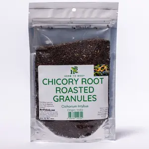 Herb To Body Chicory Root Roasted Granules | Cichorium Intybus | Wildcrafted | 4oz Flavor Spice