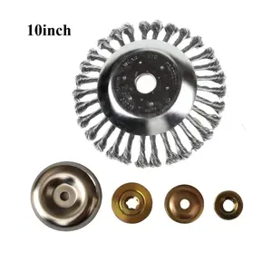 10 Inch Universal Brush Cutter Head Replacement Accessories, Durable Twisted Wire Grass Trimmer Head for Garden Tools, Efficient Weeding Brush Disk Lawn Care