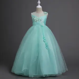 Mesh embroidered children's evening dress, princess dress, suitable for beauty pageants, parties and birthday parties under 14 years oldgirl set girls clothes kids clothing