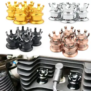 Motorcycle Spark Plug Bolt Cover, Crown Type Engine Cylinder Screw Cover, Spark Plug Bolt Cover for Harley 750 883 1200 72 X 48 Soft Tail Dinah Fat Boy, Engine Parts