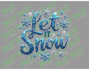 LET IT SNOW SPARKLE DTF PRINT
