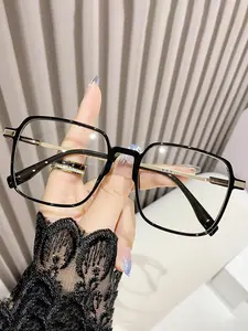 Simple Anti-blue Light Square Frame Eyeglasses for Women & Men, 1 Pair Fashion Eyeglasses for Work, Daily Clothing Decor, Perfect for Student Daily Use, Stylish Square Frames