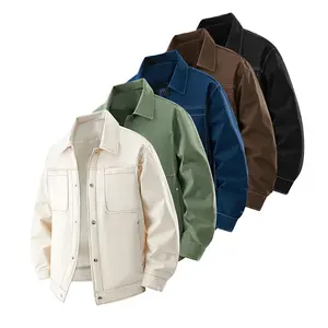 Men's Colorblock Stitching Flap Collar Utility Jacket -- Available in Multiple Colors, Button Front Closure, Chest Pocket(s), Perfect for Casual Wear & Trendy Outfits