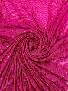 Fuchsia Sequin on Mesh