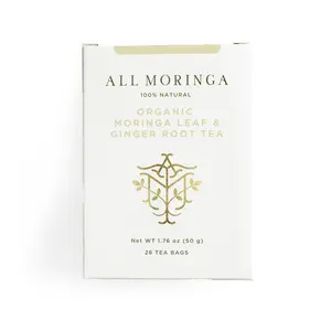 All Moringa Premium Organic Moringa Leaf and Ginger Herbal Tea USDA Certified 28 Tea Bags