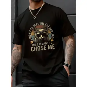 Unisex 100% Cotton “I Didn’t Choose the Cat” Dad Life T-Shirt – “Dad Bod Loading”