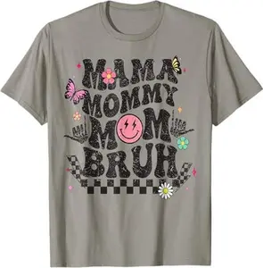 Mama Mommy Mom Bruh Mothers Day Groovy T-Shirt