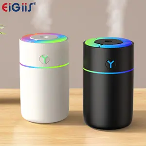 Portable Mini Humidifier with 7-color Lights, Cool Mist Small Desk Humidifiers Car Humidifier [2 Mist Modes]&[Work 2H]  USB Personal Desktop Humidifiers for Bedroom, Office, Travel, Car, Plants, Super Quiet with USB