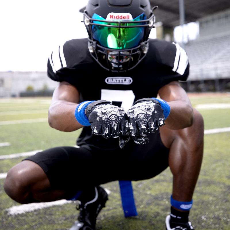 Battle Speed Freak Cloaked Receiver Gloves Ultra-Stick Palm PerfectFit Material NCAA/NOCSAE Standards 90-Day Durability Guarantee