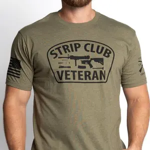 Men's Strip Club Veteran Funny T-Shirt - Gun Cleaning Humor Disassembled Rifle Graphic Tee - Military Tactical Gift For Him