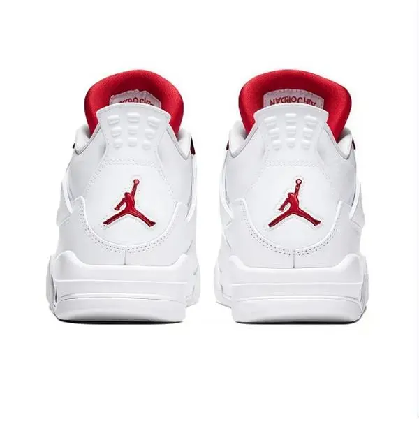 White Red Metallic Mid-Top Retro Basketball Shoe | Metallic Red Colorway Streetwear Sneaker